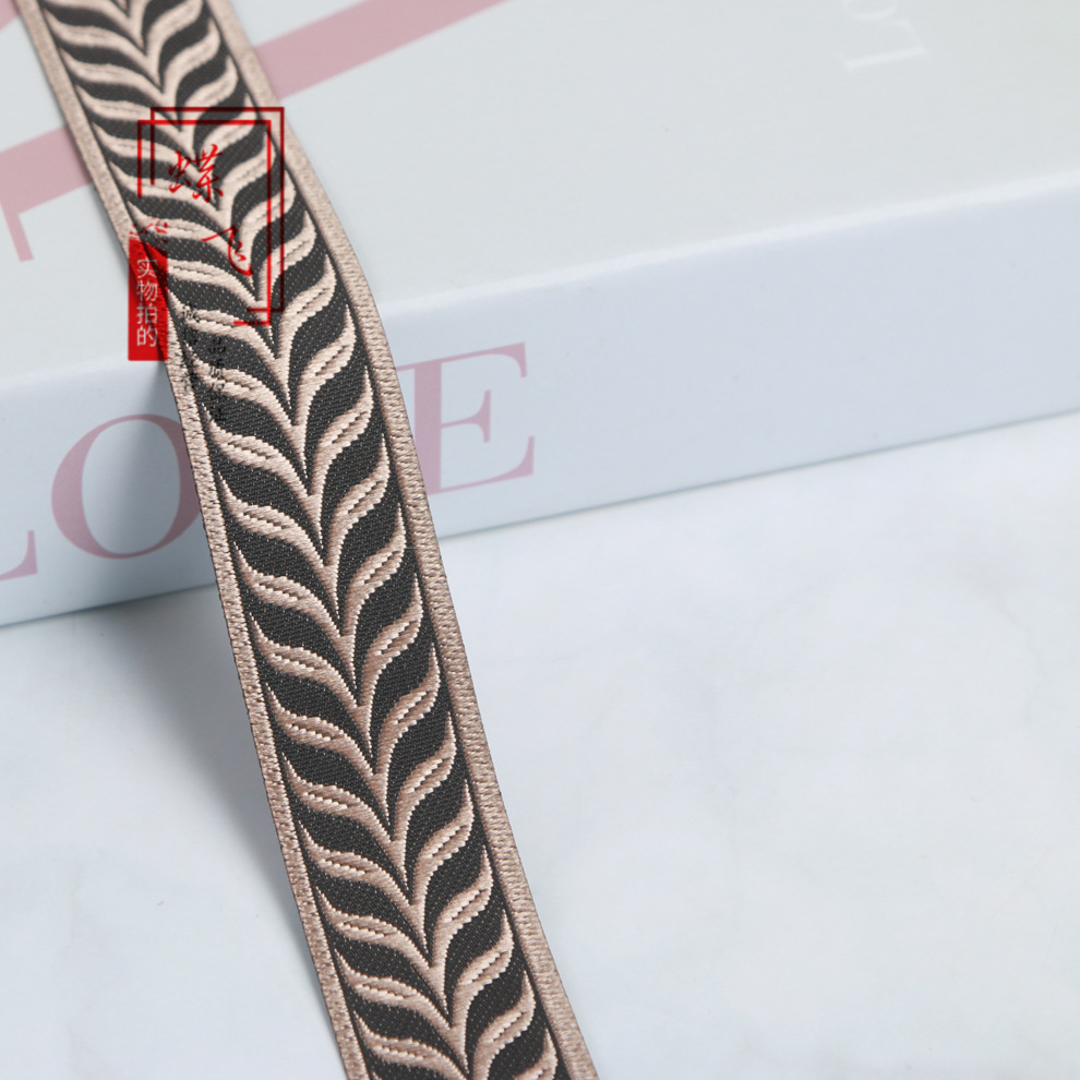 2.7cm复古人字底提花织带花边辅料服装家居各类diy装饰