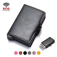 Cartera con Bloqueo RFID para Hombre, Tarjetero para Identificación y Tarjetas de Crédito