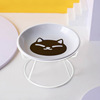 Pet ceramic bowl cat bowl tall cat grain disk snack disk canned cervical vertebral disease anti -roll cat food pot wholesale