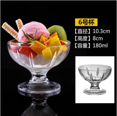 Tazón de yogur de vidrio Taza de postre de frutas Taza de helado Tazón de polvo de hielo Taza de desayuno creativa Taza de batido Taza de helado de bebida fría