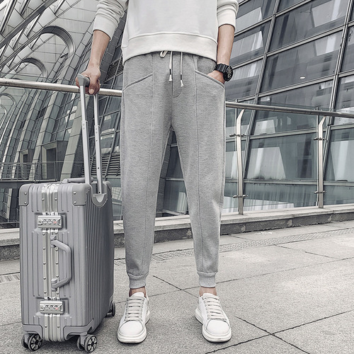 Spring and autumn pants, men's thin fashion brand, slim feet, 9-cent spring and autumn casual harem pants, casual all-matching
