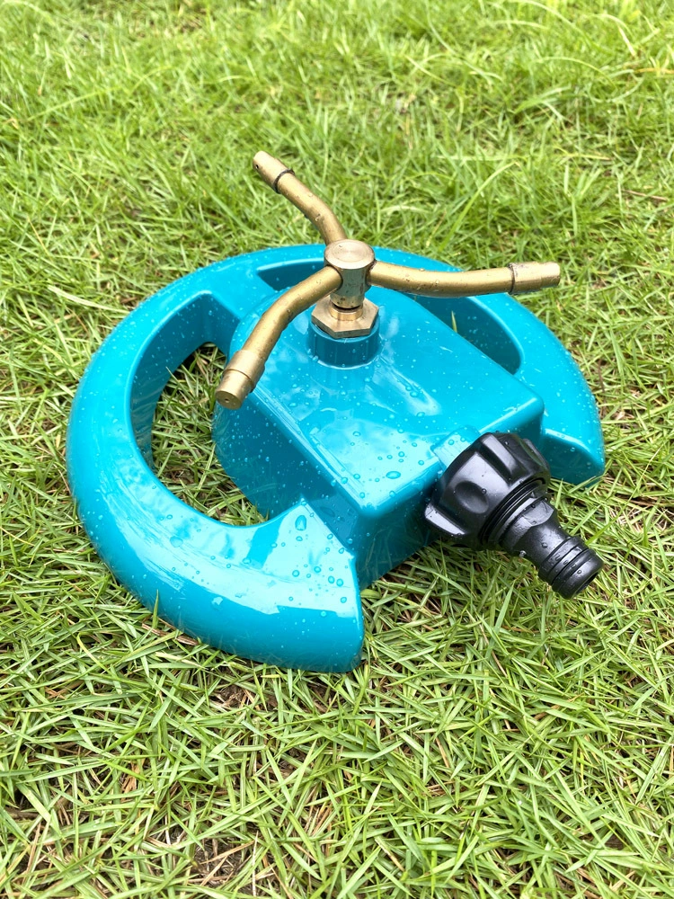 All-brass triple-fork quad-fork 360-degree lawn automatic rotating sprinkler head for garden irrigation spray head