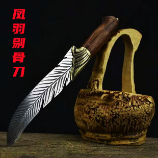 Longquan chivalrous Hall bone knife genuine goods feather cooking knife outdoor picnic fish knife handmade forged stainless steel knife