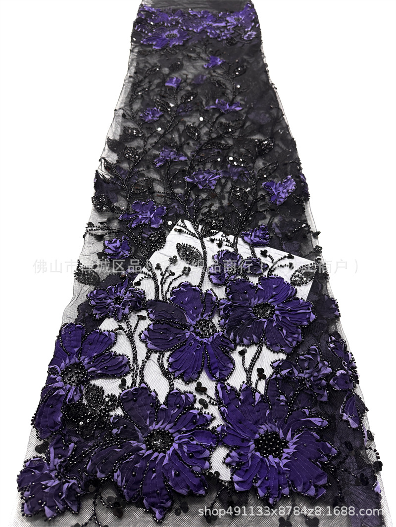 Moda industria pesada Gaoding vestido de boda vestido de cena cheongsam tela tridimensional tablero de chiffon tela bordada