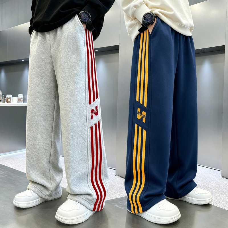 Boys' autumn sweatpants new style, spring and autumn knitted trendy sports pants for older children, versatile casual pants for kids Boys' autumn sweatpants new style, spring and autumn knitted trendy sports pants for older children, versatile casual pants for kids