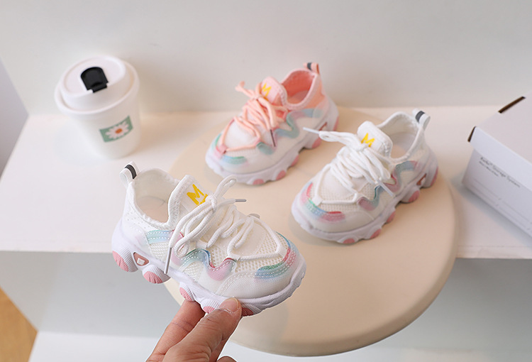 Sport per bambini Primavera e autunno Nuova suola morbida super leggera Maglia traspirante per ragazza casual Piccola bianca per imparare a camminare_voghion.com