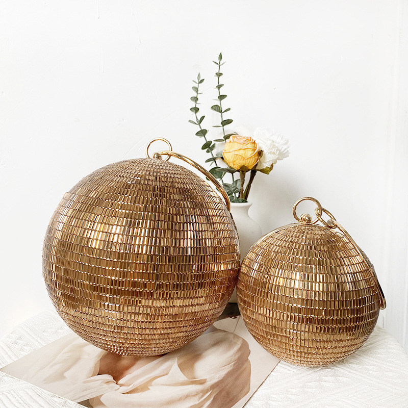 Borsa da sera a sfera con strass per donna pochette disco party_voghion.com
