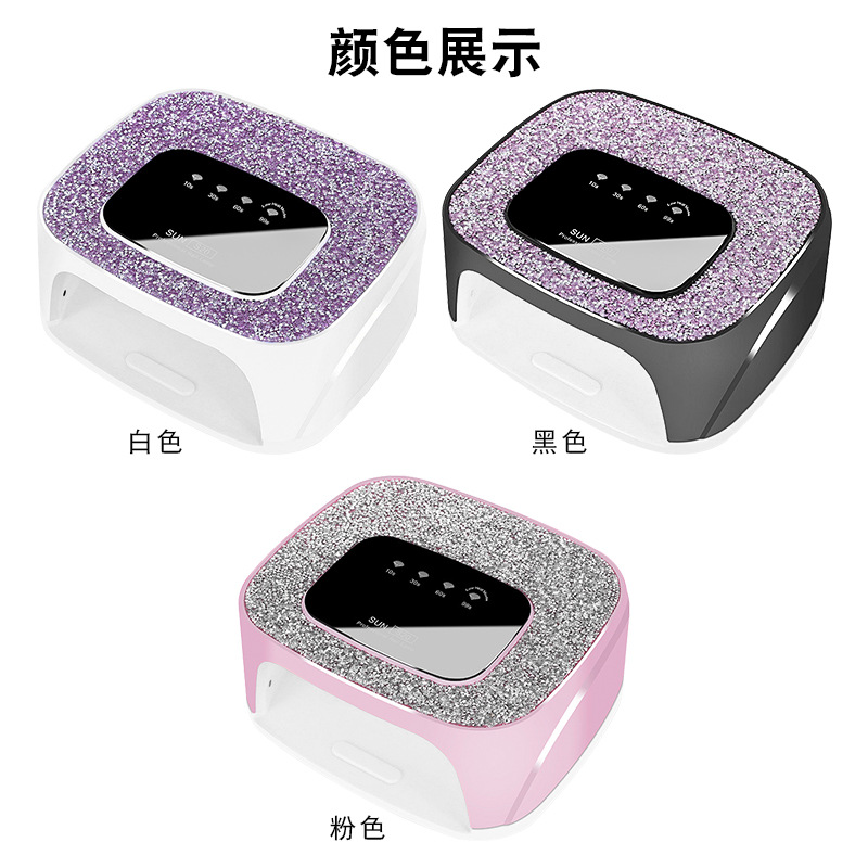 Lámpara para hornear uñas con incrustaciones de diamantes 168W lámpara para hornear uñas de secado rápido lámpara para hornear uñas de alta potencia máquina de fototerapia