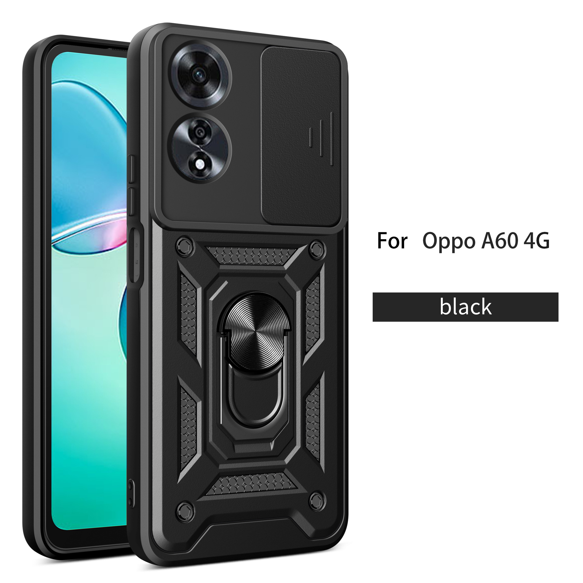 TPU + PC 2 - en - 1 OP A60 caja de teléfono móvil de ventana de alta calidad 360 soporte giratorio contra caídas sargento