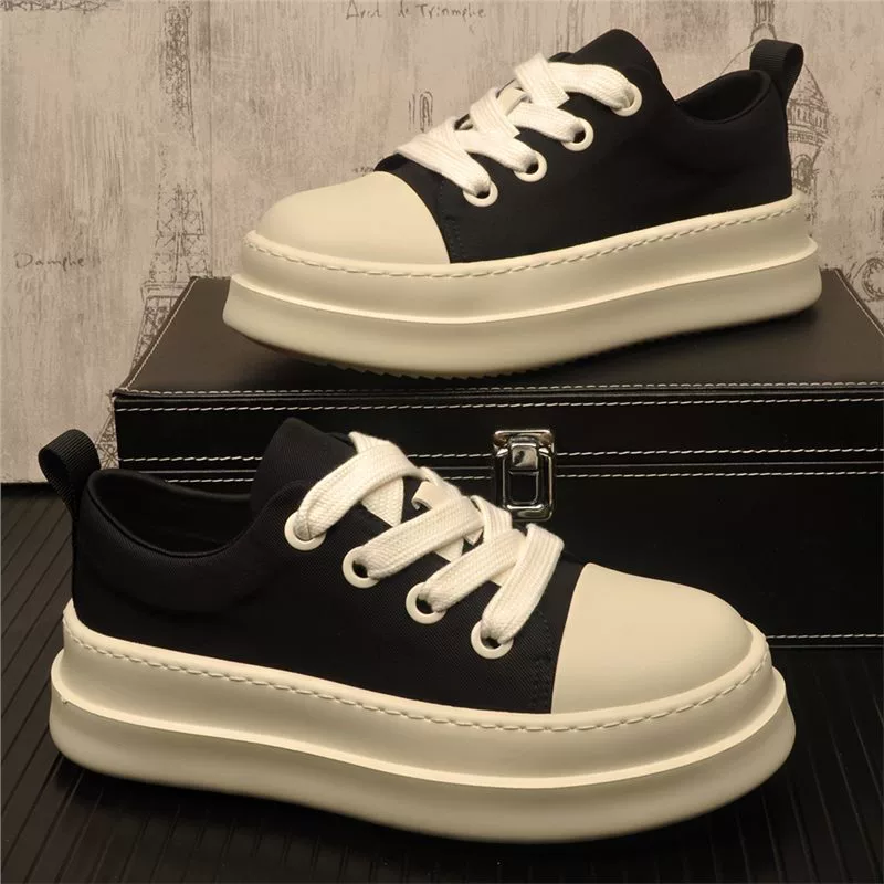 Модная мужская обувь 2025, летняя новая тенденция, универсальные дышащие туфли для доски, повседневная обувь на толстой подошве, легкая парусиновая обувь