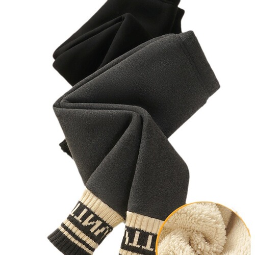 Thermal-lined tights for girls, thick autumn and winter wear, outerwear for girls, stylish, one-piece cotton-lined trousers for girls, autumn clothing