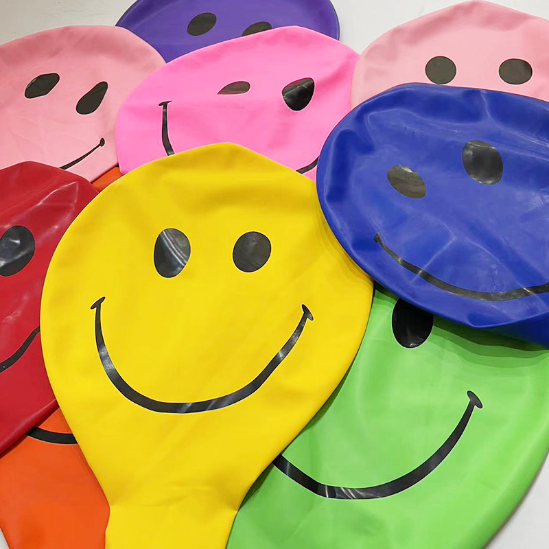 Globo de látex globo plano grande grueso de 36 pulgadas impresión redonda LOGO cara sonriente engrosada decoración mercado nocturno a la venta