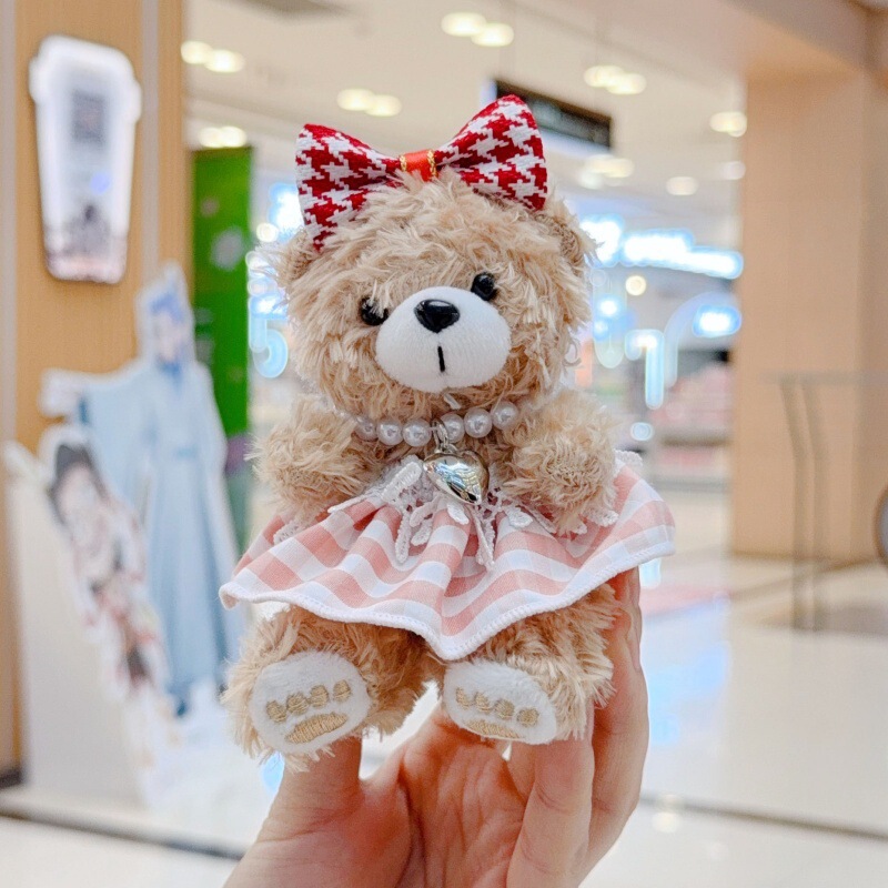 かわいいバラのペンダントのぬいぐるみの服のリボンのバラのキーホルダーのウェディングドレスのかわいいバッグのペンダントの人形|undefined