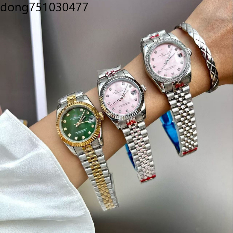 Lao Li Jia Classic Dog Tooth Watch Women's Pink Green Quartz Wristwatch for Women