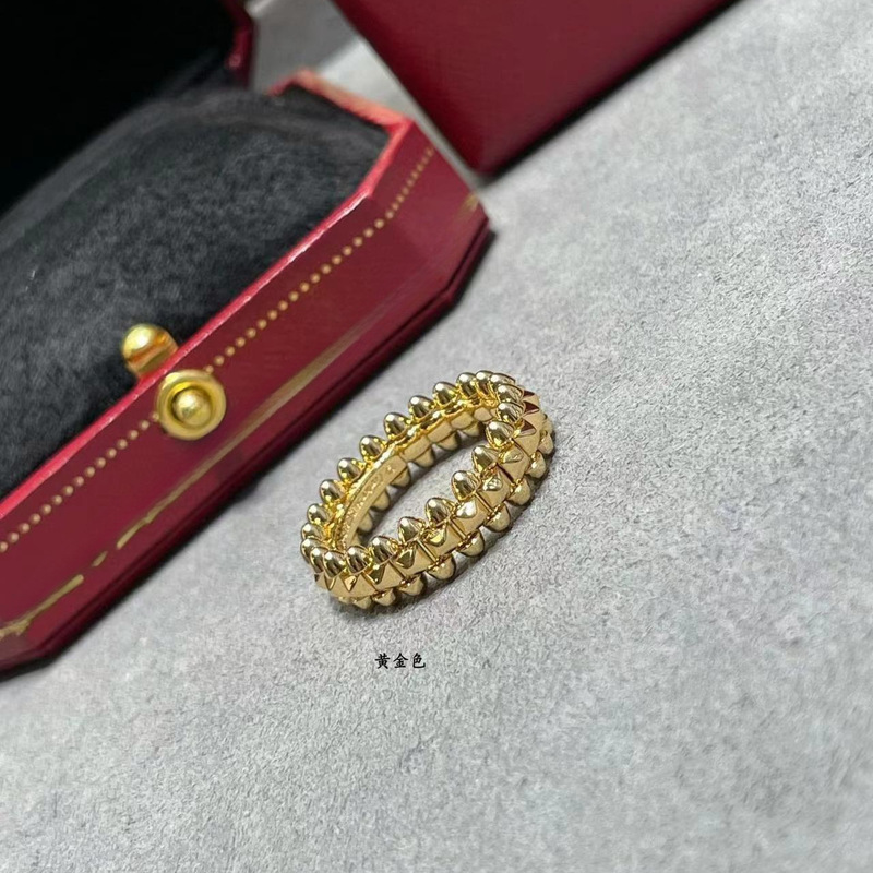 高版本卡家钉子子弹头戒指指环精雕CNC工艺镀18K玫瑰金不掉色时尚|undefined