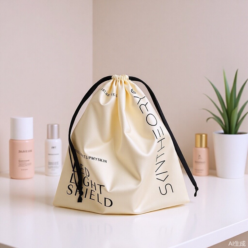 Satin Drawstring Silk Dustproof Bag for Storing Wigs, Silk Printed Logo Kindergarten Gift Bag