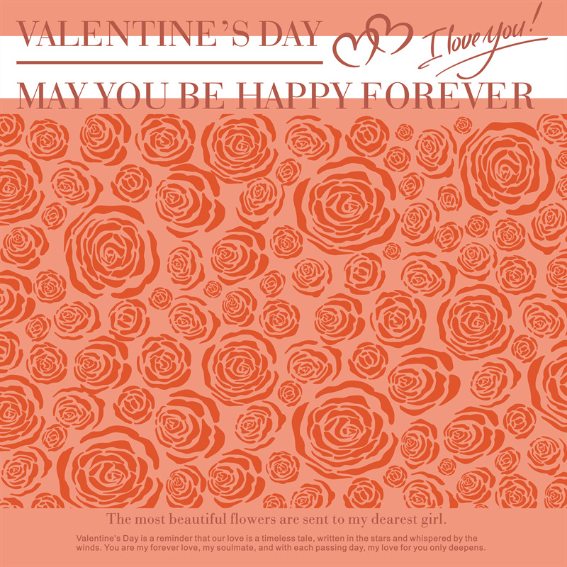 Fábrica de fiestas de flores Nuevo papel de embalaje de flores transfronterizas, ramo de flores de San Valentín, papel de embalaje de flores, papel de embalaje de regalos