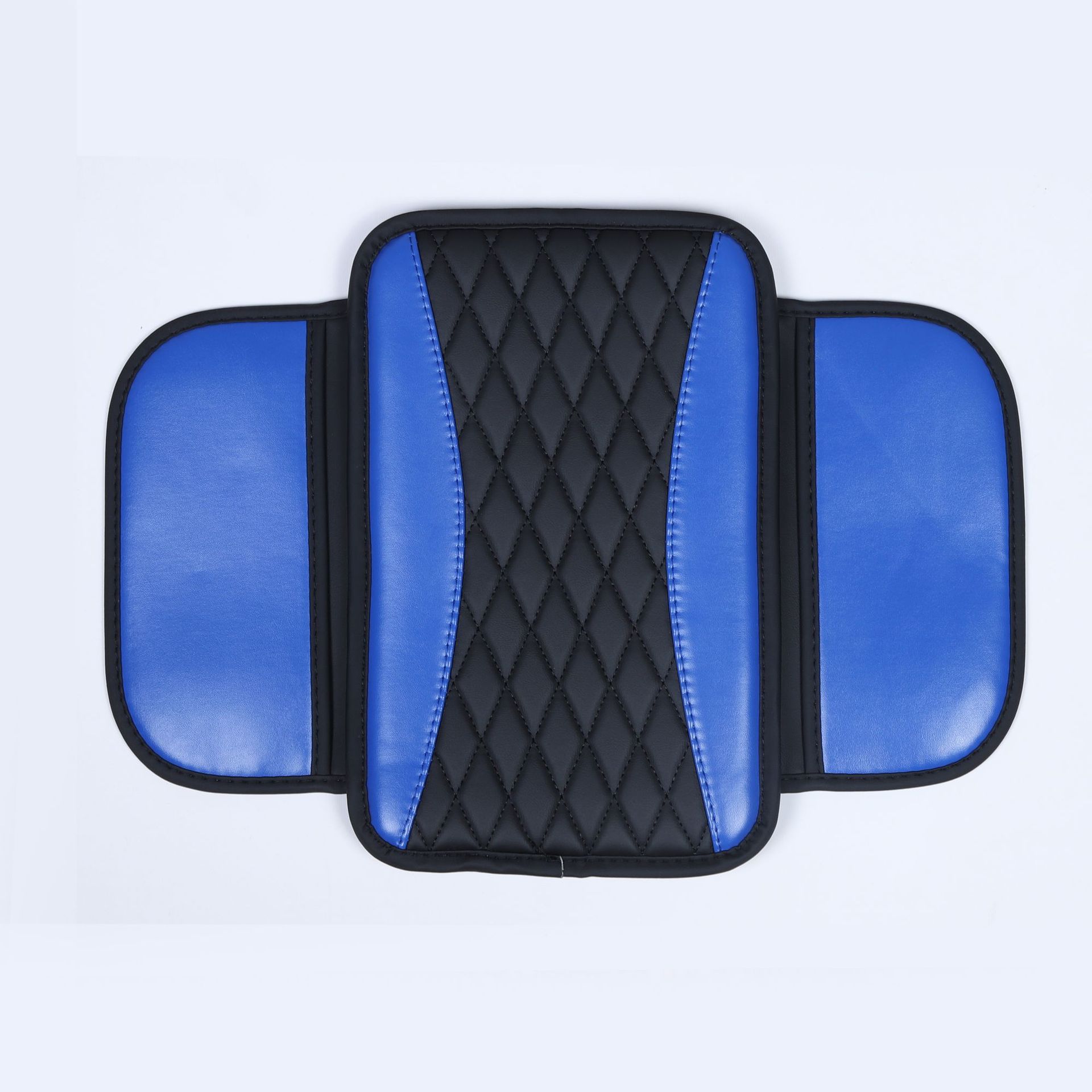 Cross-Border Manufacturer Leather Car Center Armrest Box Mat, Two-Color Simple Anti-Dirt Wear-Resistant Protective Mat with Side Storage Pockets