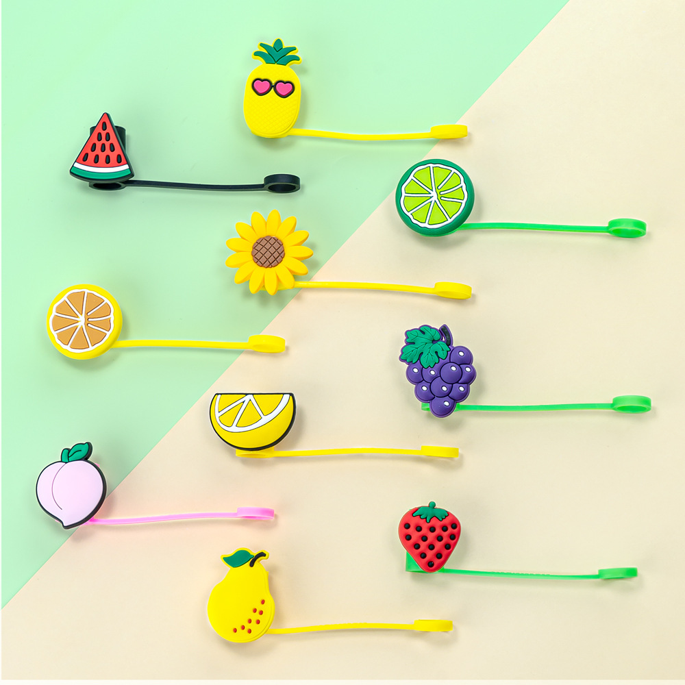 silicone dustproof cartoon straw