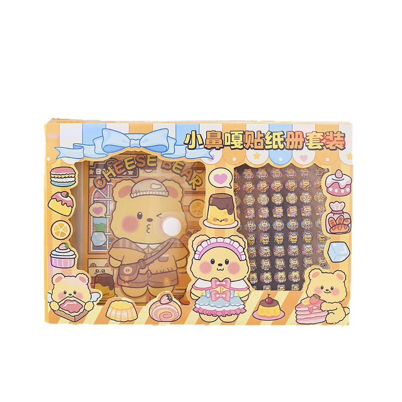 かわいい小さな鼻ガスティックステッカー収納ブックセット子供のギフト漫画装飾ステッカーミニネイルステッカー素材|undefined