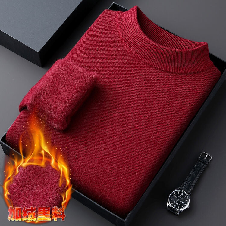 37 Colors Available, Strong Manufacturer's All-In-One Velvet Anti-Pilling Knitwear, Half Turtleneck, Velvet, Thickeneded and Warm Men's Clothing