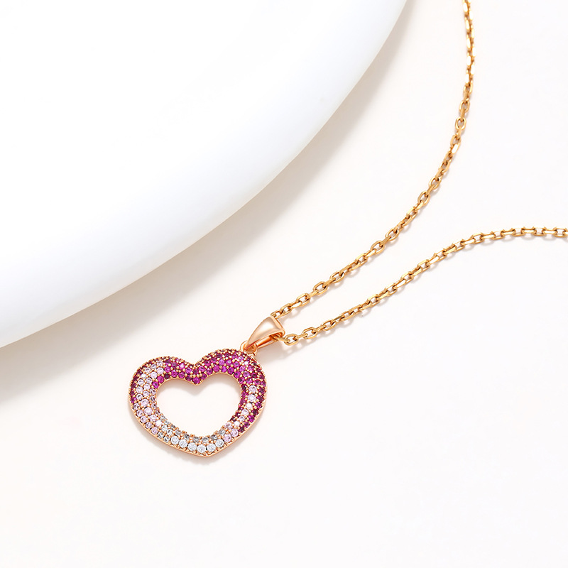 Xuping bronce de diamante collar de diamante colgante de corazón de alto nivel nicho de lujo ligero colgante de amor mayorista mujeres