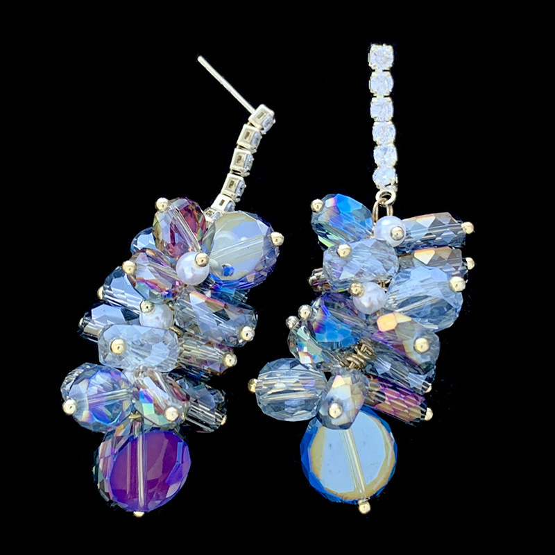 1 Paire Dame Fruit Incruster Le Cuivre Cristal Artificiel Boucles D'oreilles display picture 2