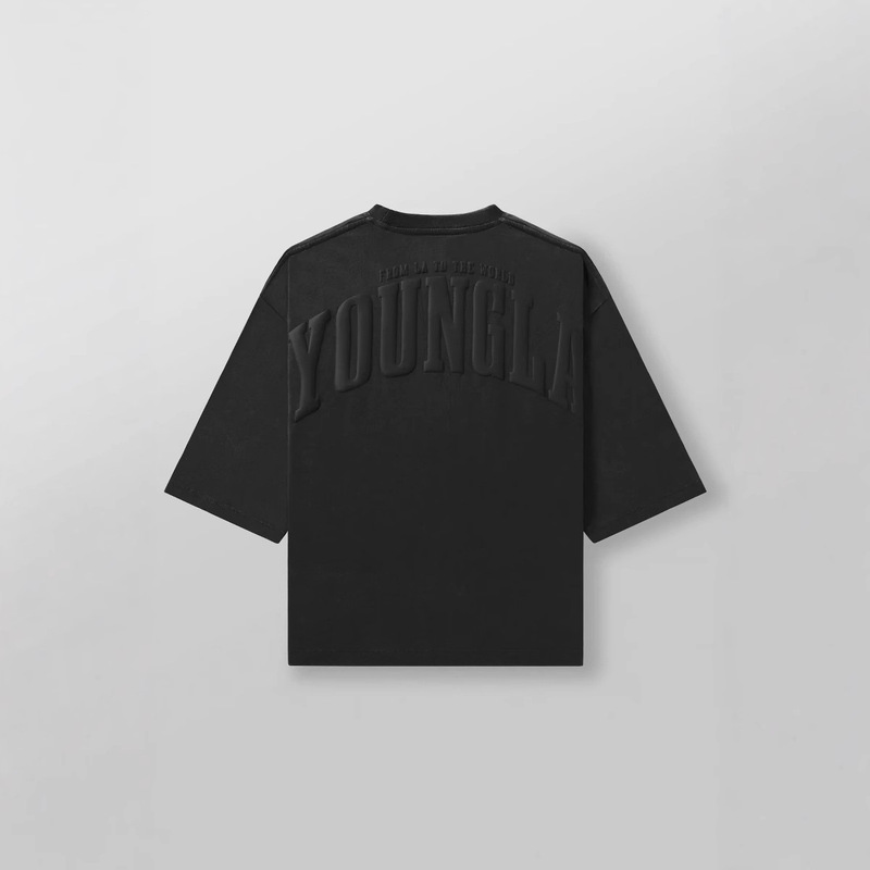 Youngla Cross-Border Men's Oversized T-Shirt Foam Printed Cotton Short-Sleeved American Sports Fitness Casual Top