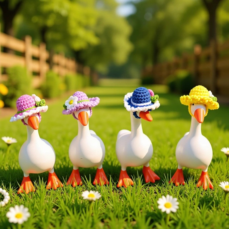 Amazon's Cute Hamster Hat, Purely Hand-Crocheted Yarn Hat, Parrot Hat, Desktop Goose Sun Hat, Cross-Border Hot-Selling Item