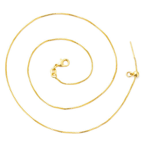 Clavicle chain lobster claw adjustable necklace for women, needle-style silicone DIY bead pendant accessories, copper box chain