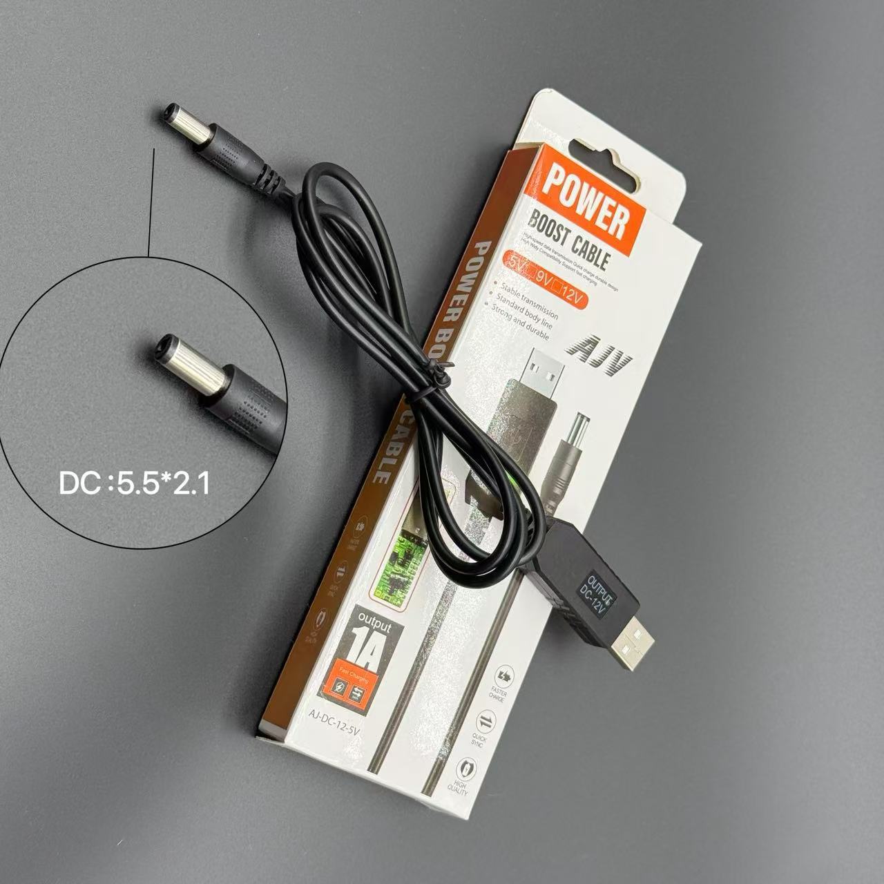 Cable de alimentación USB de refuerzo 5V 12V 9V conexión enrutador cargador fuente de alimentación móvil DC5.5 * 2.1