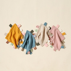 Baby comfort towel doll baby sleeping artifact can be bitten into the mouth pure cotton gauze hand puppet toy square towel