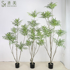 大型シミュレーション緑植黄天竺樹鉢植え室内客間高級贅沢着地装飾高級バイオニック義肢