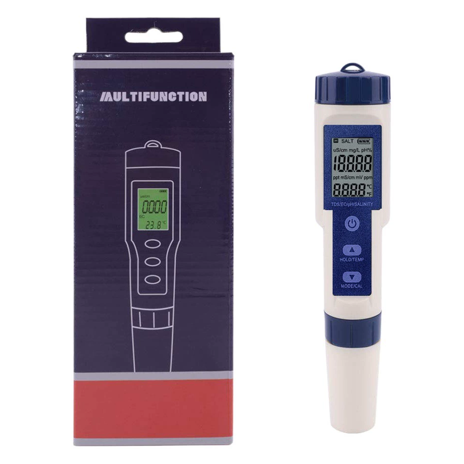 EZ-9909 Высокоточный солеометр 5 в 1 водонепроницаемый солеометр детектор морской воды в аквариуме без подсветки