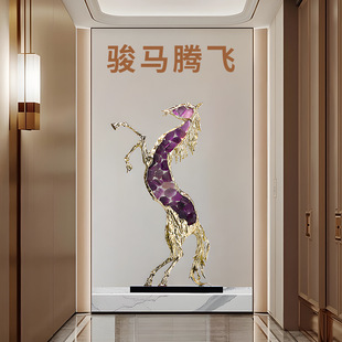 Light luxury crystal horse ornaments living room entrance wine cabinet TV cabinet office high-end atmospheric decoration opening gift