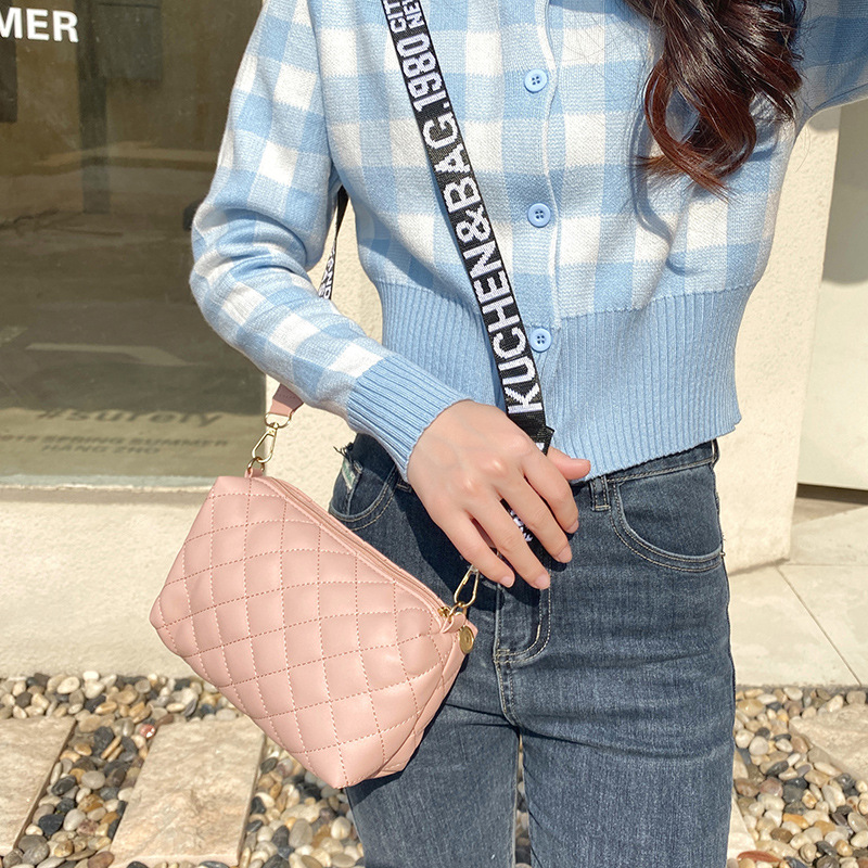 2022 nuevo rombo bolso de mujer casual pequeño bolso cuadrado bolso de mensajero de hombro pequeño bolso de teléfono móvil fresco moda pu Bolso pequeño