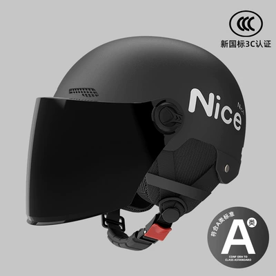 Motosiklet kaskı (dəbilqə) – adult hat half helmet - black-nice-hd-short-mirror
