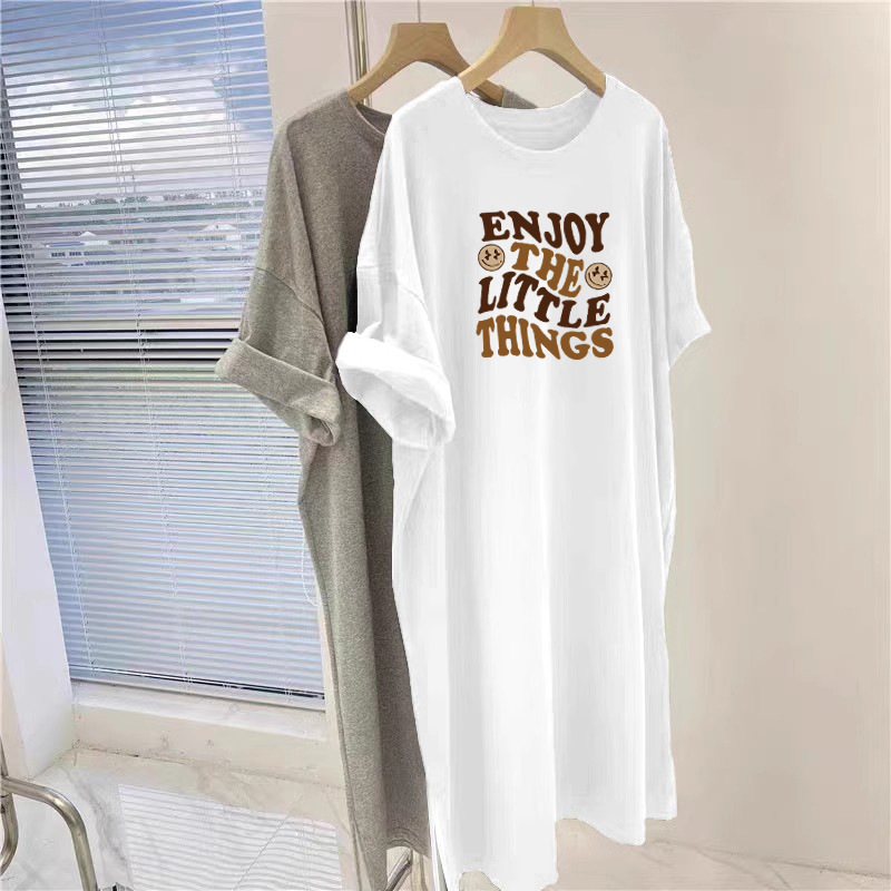 2026 Summer Cross-Border Cartoon Short-Sleeved T-Shirt Dress Mid-Length Loose Dress Oversize Printed Large Size Trendy
