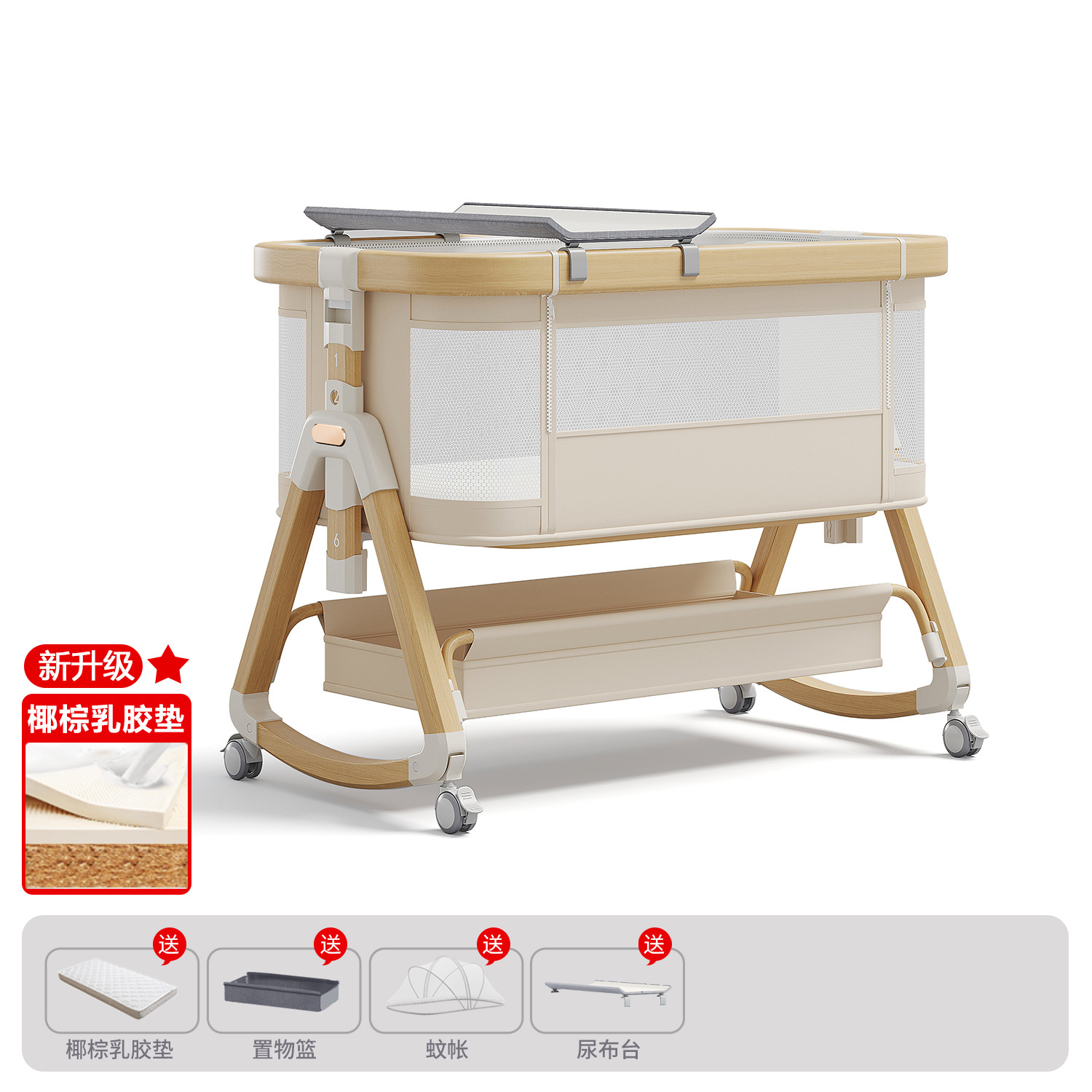 Cama de aleación de aluminio móvil portátil cuna cama plegable multifuncional bb cama recién nacida cama de empalme
