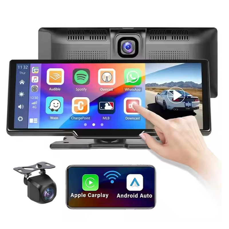 New Cross-Border 10.26-Inch 4K High-Definition Dual-Recording Dash Cam with 1080P Wireless Carplay
