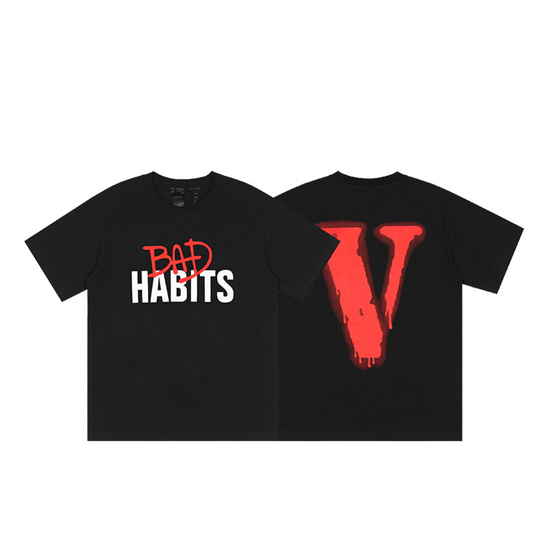 外単VLONE FOG潮牌大v字母Logo桜半袖スケッチ刺繍唇印落書きプリントtシャツ|undefined