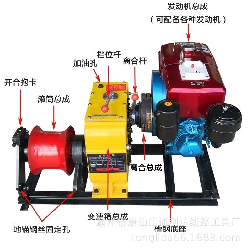 新型快速卷扬机3吨5吨  小型拉电缆绞磨机