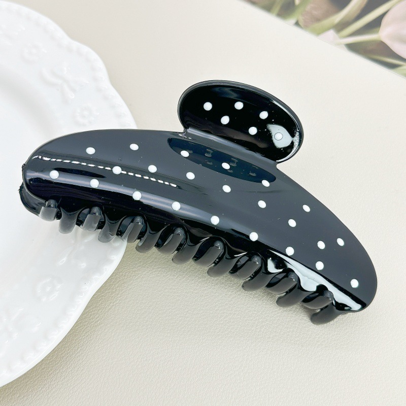 Clip de punto de onda blanco lindo japonés, moda, horquilla grande, horquilla de todo fósforo, pinza de tiburón para niña, accesorios para el cabello