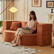 复古沙发床布艺沙发客厅沙发小户型直排折叠双人两用沙发床可拆洗