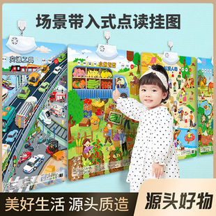 Baby Early Education Audio Wall Chart for Young Kidsren to Read Cognitive Sound Books to Read Literacy and Recognize Baby Pronunciation Educational Toys