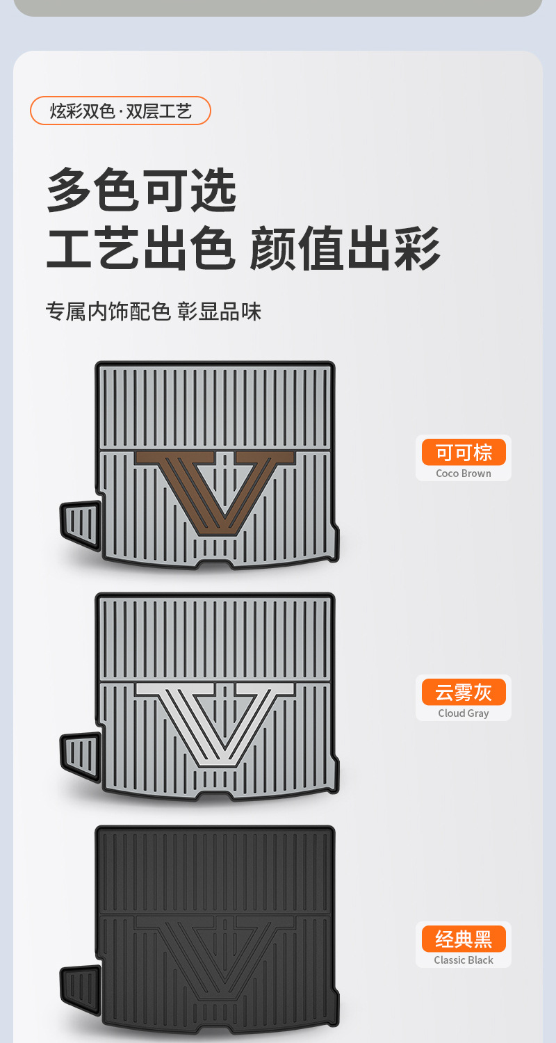 Suitable for Volvo S60 S90 Xc60 Special Car-Specific Colorful Car Trunk Mat Car Accessories
