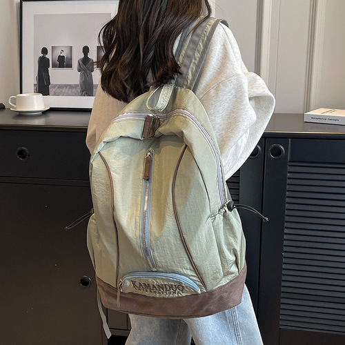 Large Capacity Backpack  New Nylon Fabric High-End Dual Shoulder Bag for Women High School and University Students Casual Backpack