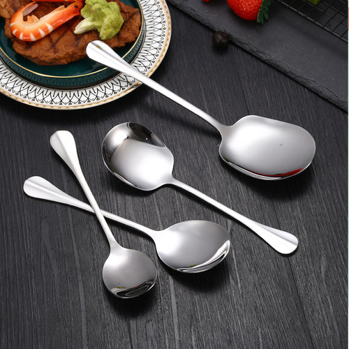 Hotel stainless steel serving spoon hotel service spoon canteen household long handle large public spoon table spoon tableware