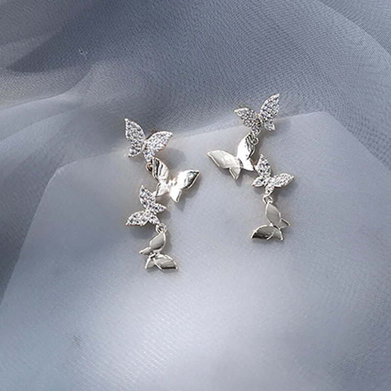 Elegante Schmetterling Ohrhänger Goldfarben Für Damen_voghion.com