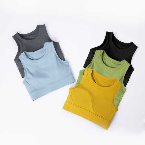  new autumn and winter sports bra all-in-one fixed shock-absorbing high-neck beautiful back top running fitness bra